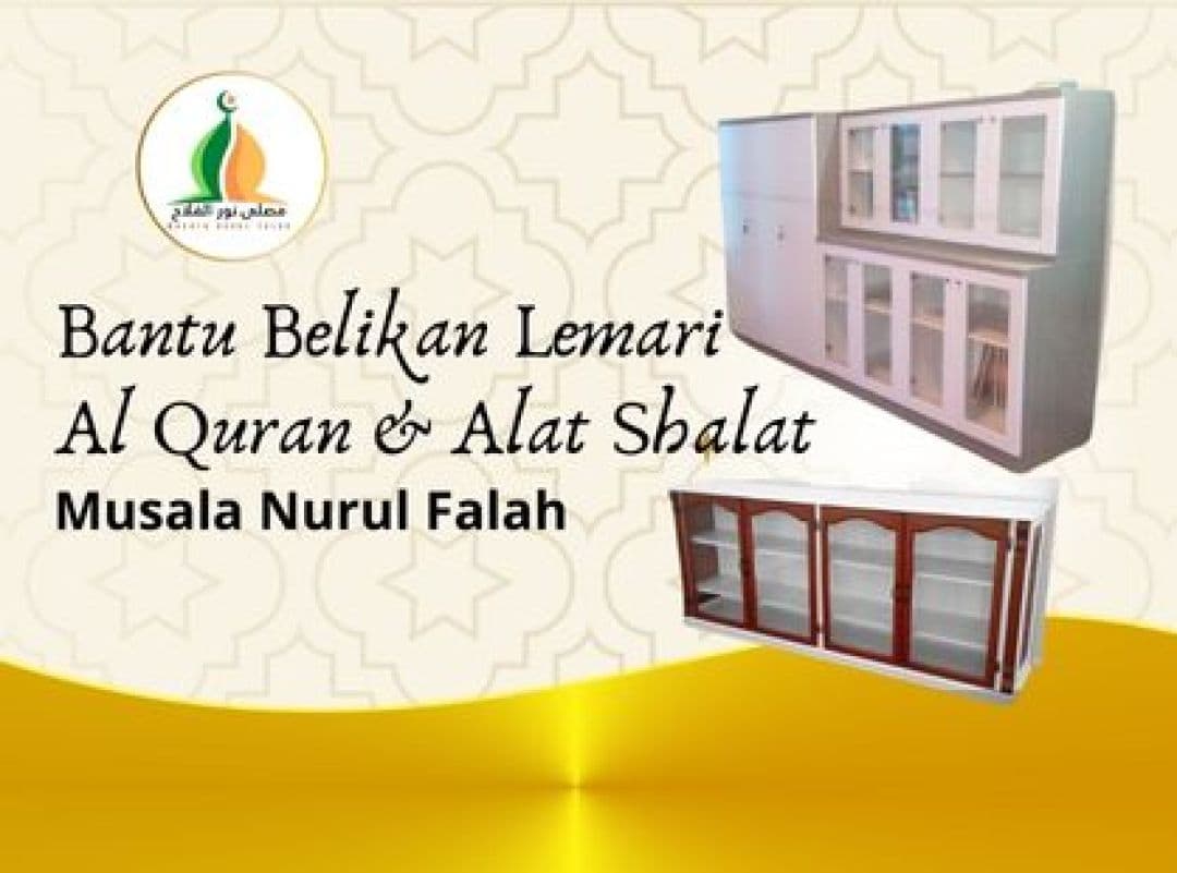 Bantu Lemari Penyimpanan Al Qur'an dan Alat Shalat